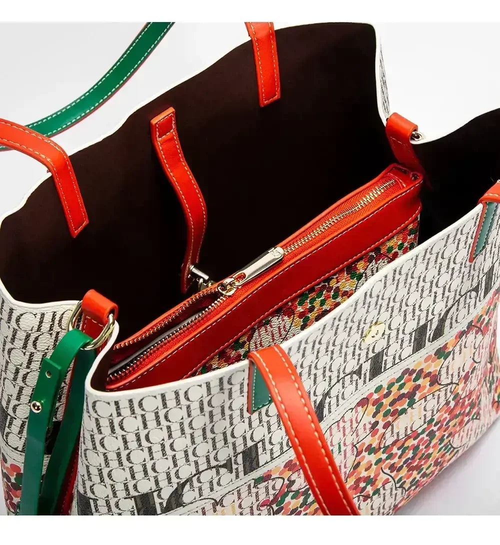 CH Luxury Ladies Shoulder Bag Large Capacity Bucket Bag 2024 New High Quality Ladies Handbag Exquisite Flower Pattern Womenswe