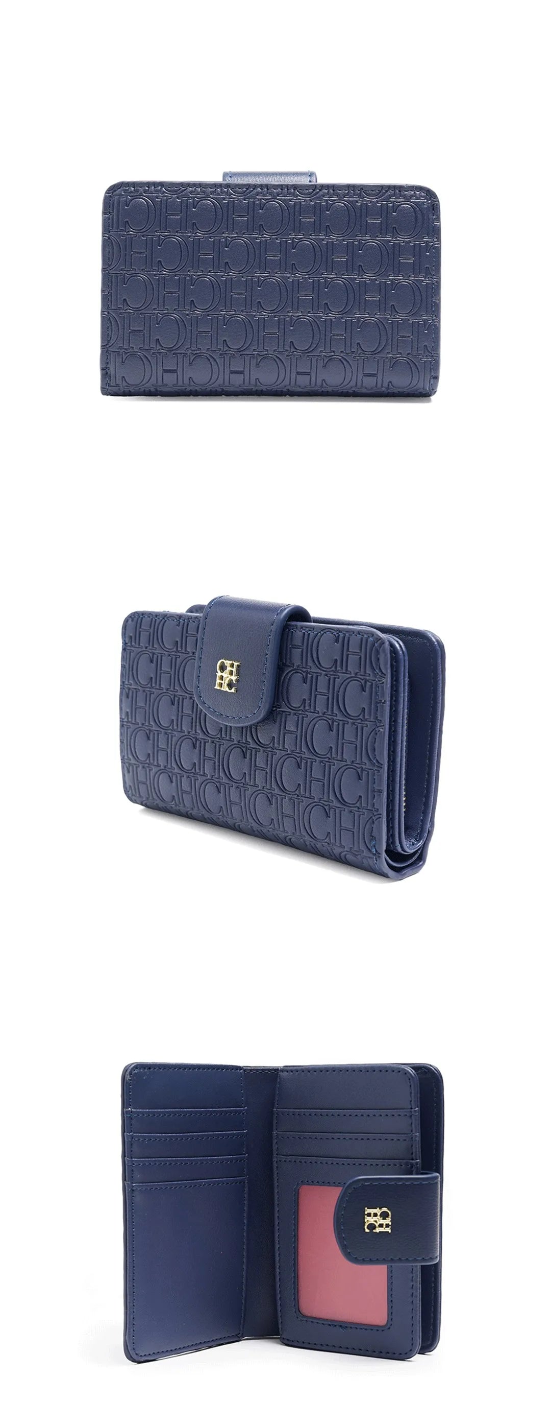 CH Pure Colour Letter Printed Style Women's Card Wallet Premium Simple Design Women's Wallet Fashion Women's Short Wallet