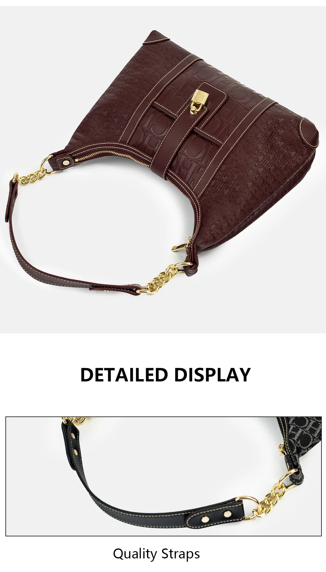 CH Trendy Letter Designer Model Vintage Solid Color Handbag Printed Ladies Chain Bag 2024 New Classic Luxury Women's Bag