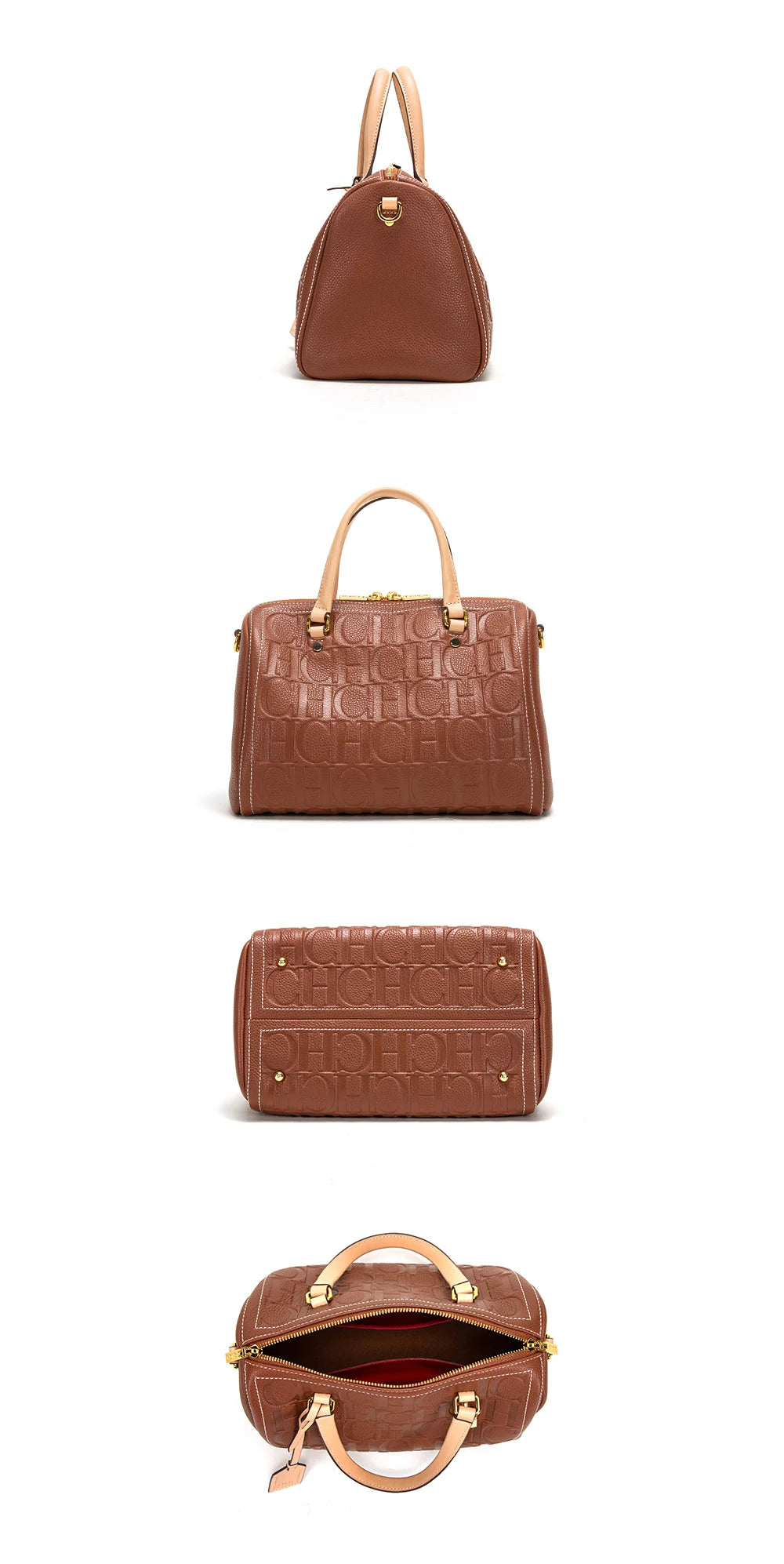 CH Women's Handbag New Large Capacity Letters Printing Exquisite Type Lock Accessories Solid Color Simple Ladies Baguette Bag