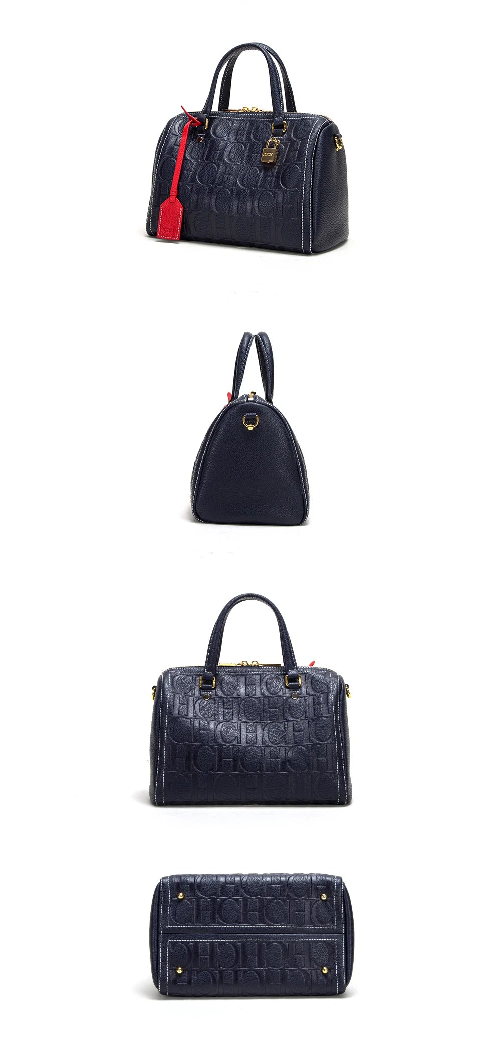CH Women's Handbag New Large Capacity Letters Printing Exquisite Type Lock Accessories Solid Color Simple Ladies Baguette Bag