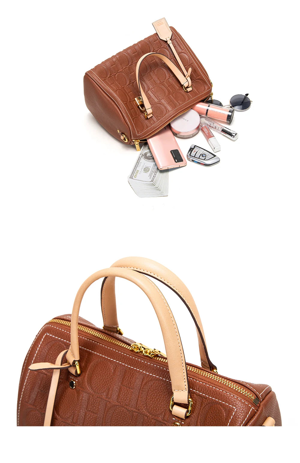 CH Women's Handbag New Large Capacity Letters Printing Exquisite Type Lock Accessories Solid Color Simple Ladies Baguette Bag