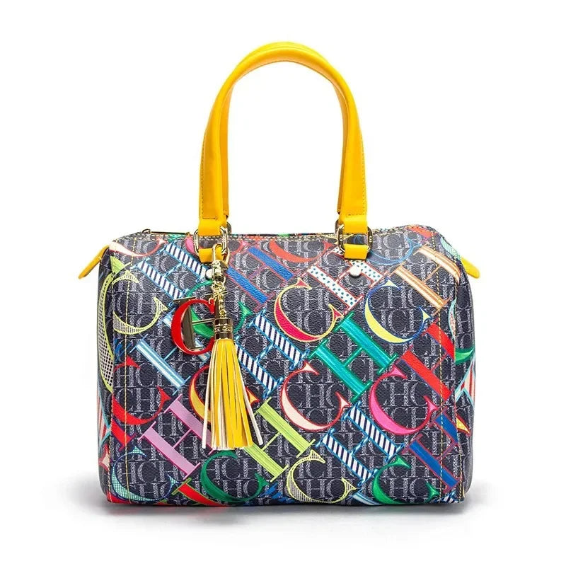 CH Women's Handbag Fashion Luxury Design 2024 Spring New Color Printed Letter Women's Commuter Crossbody Bag