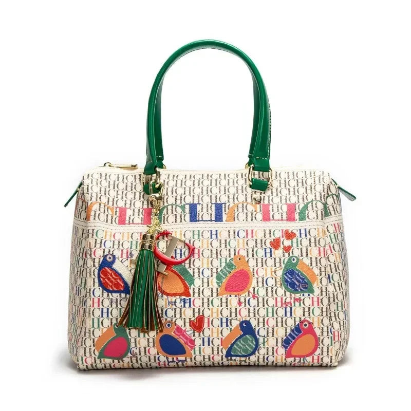 CH Women's Handbag Fashion Luxury Design 2024 Spring New Color Printed Letter Women's Commuter Crossbody Bag