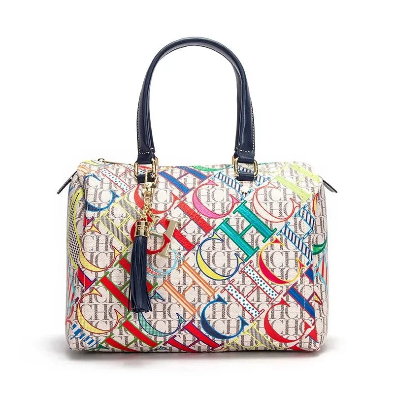 CH Women's Handbag Fashion Luxury Design 2024 Spring New Color Printed Letter Women's Commuter Crossbody Bag