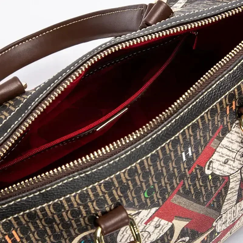 CH Women's Handbag Fashion Luxury Design 2024 Spring New Color Printed Letter Women's Commuter Crossbody Bag