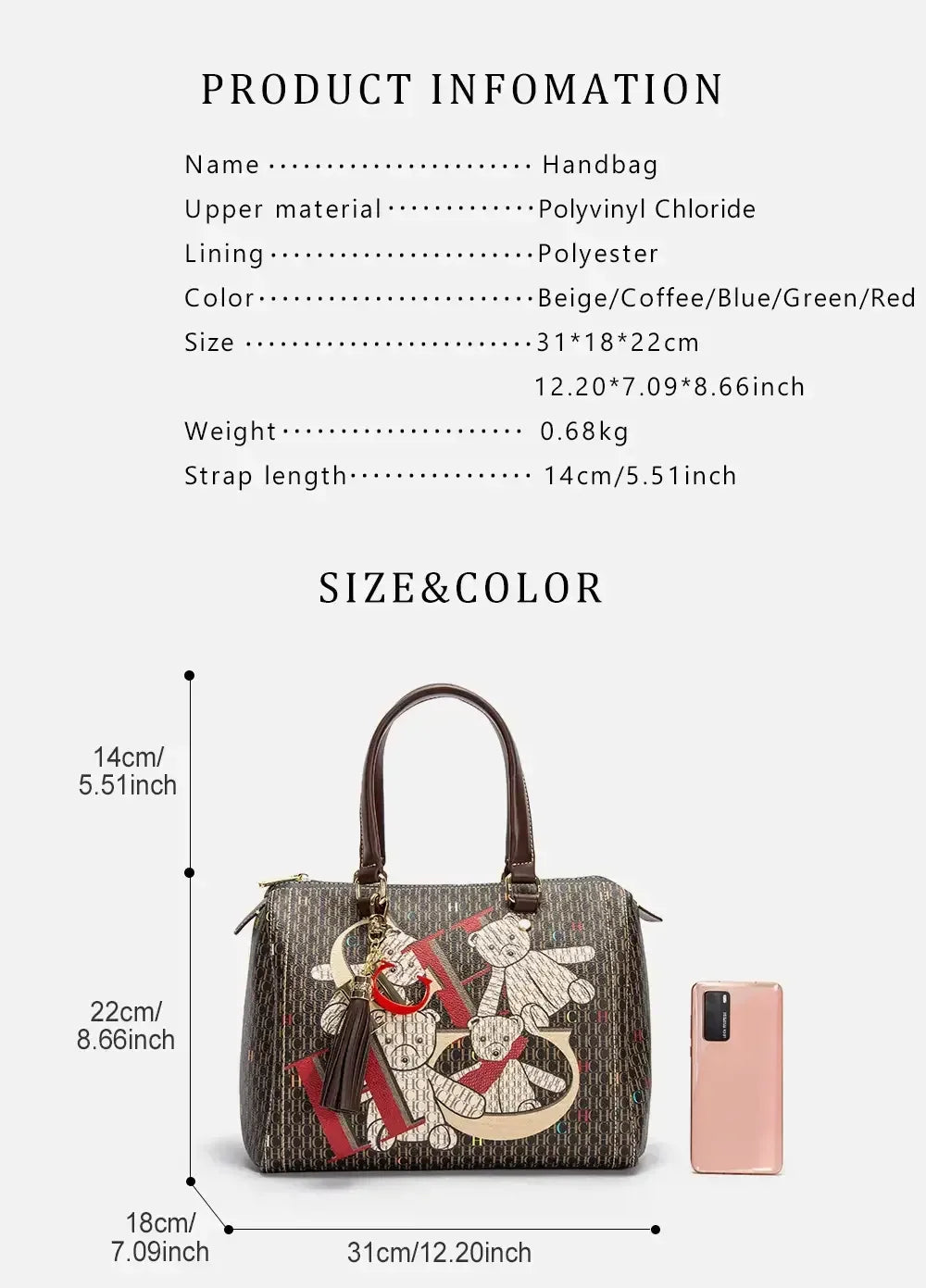 CH Women's Handbag Fashion Luxury Design 2024 Spring New Color Printed Letter Women's Commuter Crossbody Bag