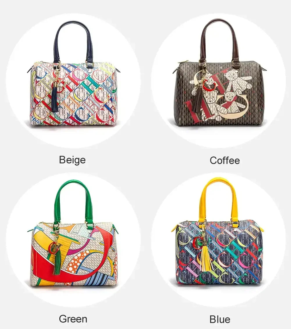 CH Women's Handbag Fashion Luxury Design 2024 Spring New Color Printed Letter Women's Commuter Crossbody Bag