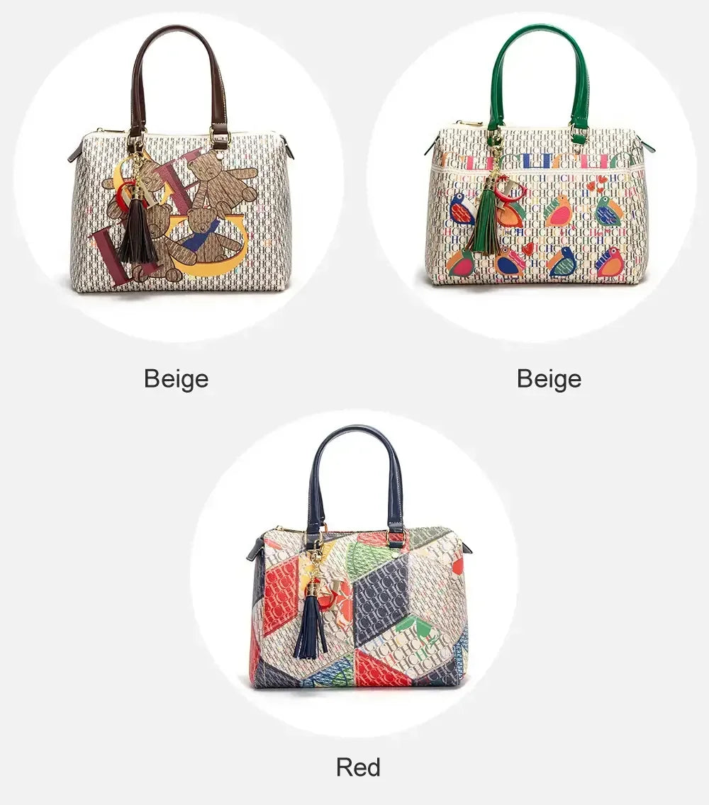 CH Women's Handbag Fashion Luxury Design 2024 Spring New Color Printed Letter Women's Commuter Crossbody Bag