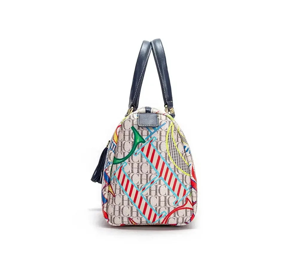 CH Women's Handbag Fashion Luxury Design 2024 Spring New Color Printed Letter Women's Commuter Crossbody Bag