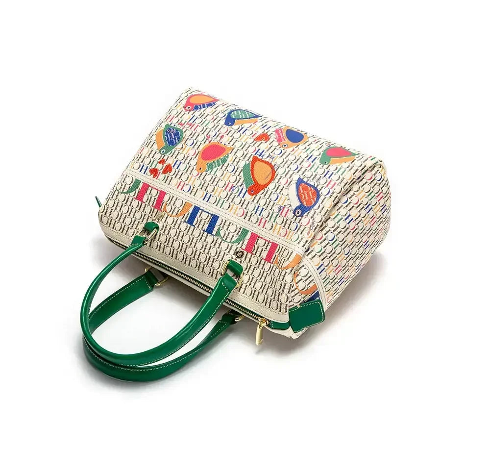 CH Women's Handbag Fashion Luxury Design 2024 Spring New Color Printed Letter Women's Commuter Crossbody Bag