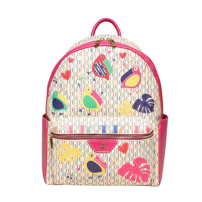 CH Women's Shoulder Bag Fashion Versatile Women's Backpack Large Capacity Daily Casual Style Premium Feeling Unique Print Patter