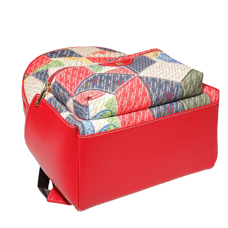 CH Women's Shoulder Bag Fashion Versatile Women's Backpack Large Capacity Daily Casual Style Premium Feeling Unique Print Patter