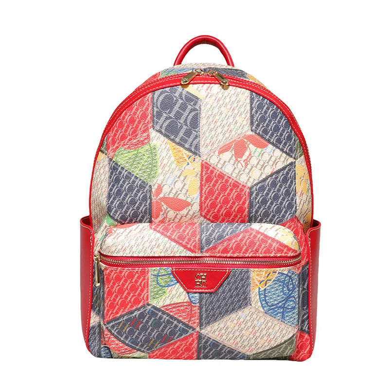 CH Women's Shoulder Bag Fashion Versatile Women's Backpack Large Capacity Daily Casual Style Premium Feeling Unique Print Patter