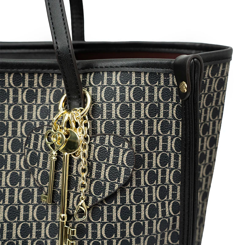 CH Connected Key Accessories Pendant Brand Large Capacity Multifunctional Classic Women's Tote Bag 2025 New Women's Shoulder Bag