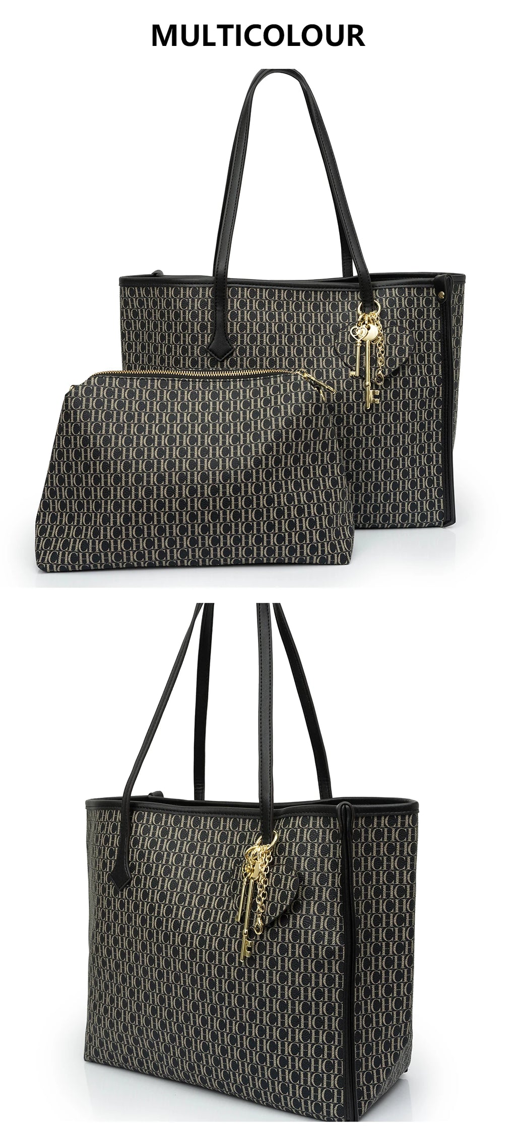 CH Connected Key Accessories Pendant Brand Large Capacity Multifunctional Classic Women's Tote Bag 2025 New Women's Shoulder Bag