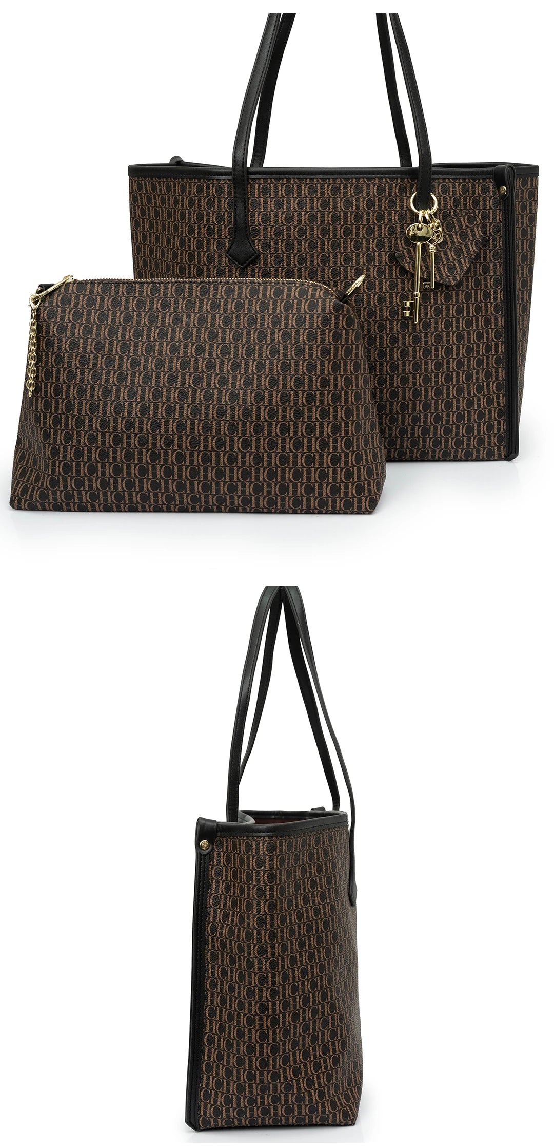 CH Connected Key Accessories Pendant Brand Large Capacity Multifunctional Classic Women's Tote Bag 2025 New Women's Shoulder Bag