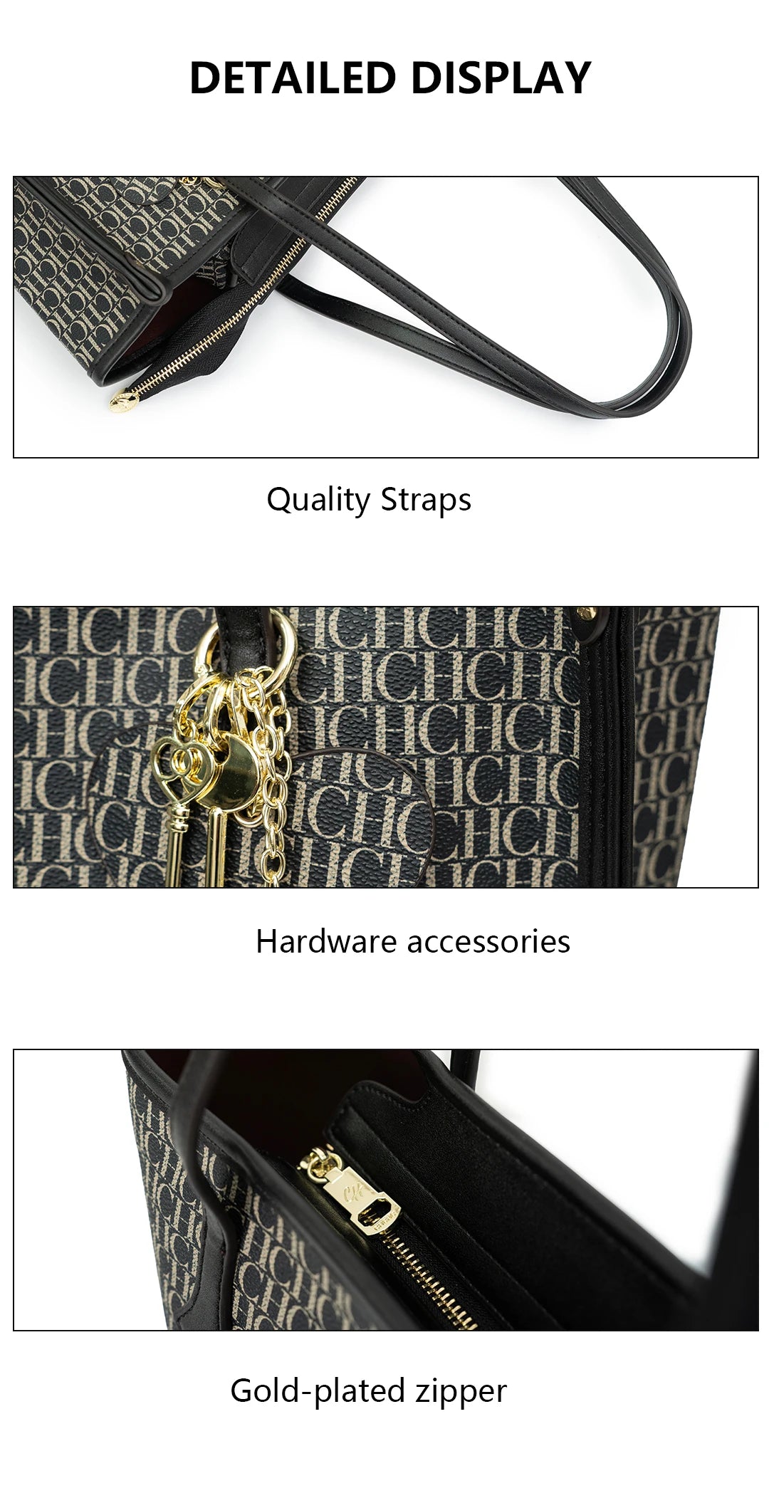 CH Connected Key Accessories Pendant Brand Large Capacity Multifunctional Classic Women's Tote Bag 2025 New Women's Shoulder Bag