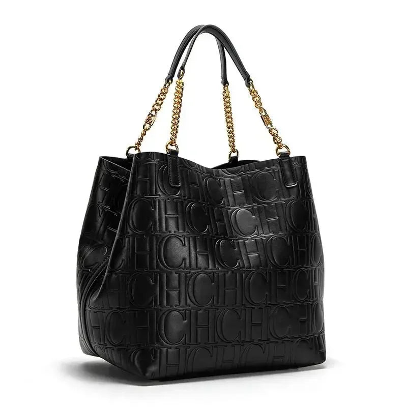 CH Ladies Tote Bag Versatile Superior Sense of Solid Colour Women's Large-capacity Tote Bag Simple Style Daily Fashion Style