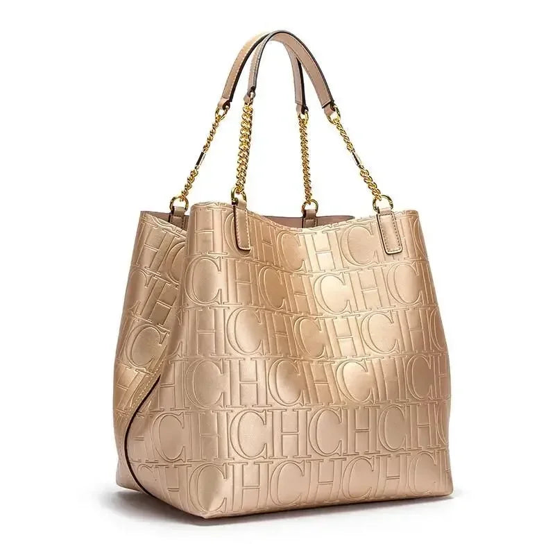 CH Ladies Tote Bag Versatile Superior Sense of Solid Colour Women's Large-capacity Tote Bag Simple Style Daily Fashion Style