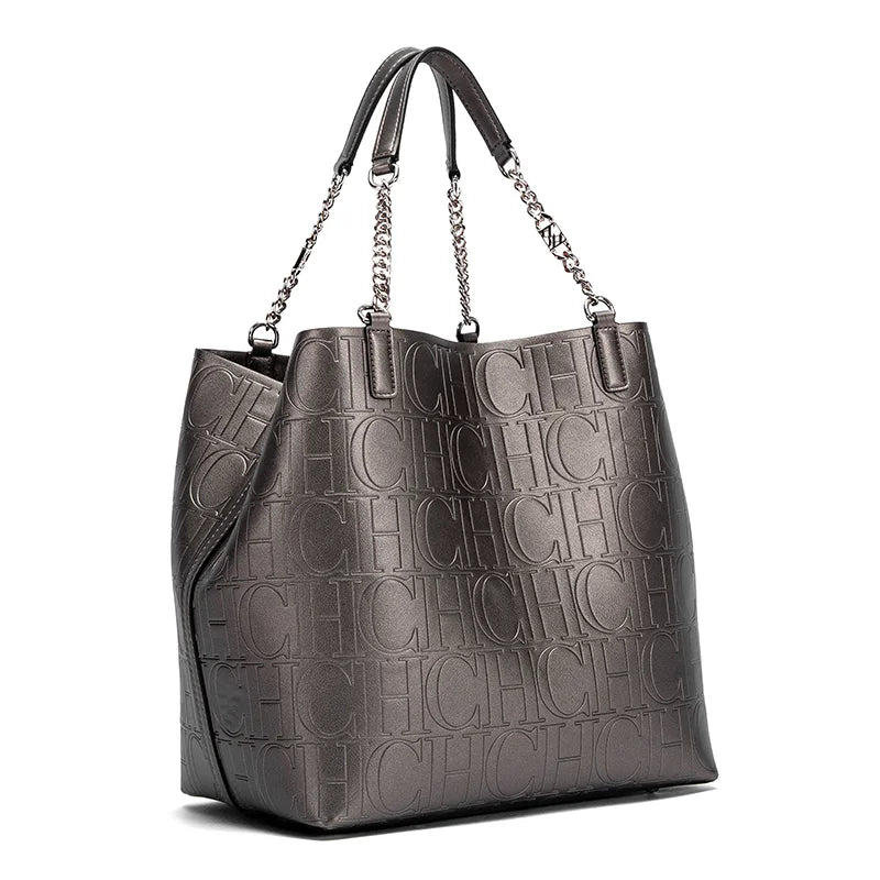 CH Ladies Tote Bag Versatile Superior Sense of Solid Colour Women's Large-capacity Tote Bag Simple Style Daily Fashion Style