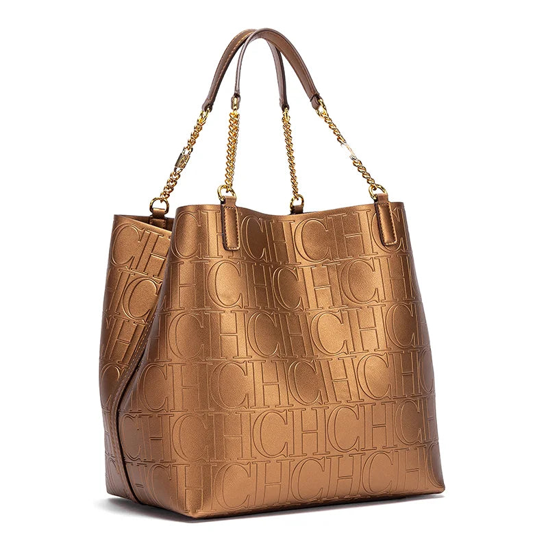 CH Ladies Tote Bag Versatile Superior Sense of Solid Colour Women's Large-capacity Tote Bag Simple Style Daily Fashion Style