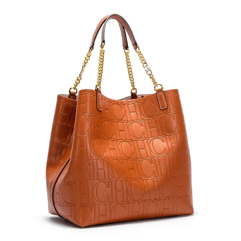 CH Ladies Tote Bag Versatile Superior Sense of Solid Colour Women's Large-capacity Tote Bag Simple Style Daily Fashion Style