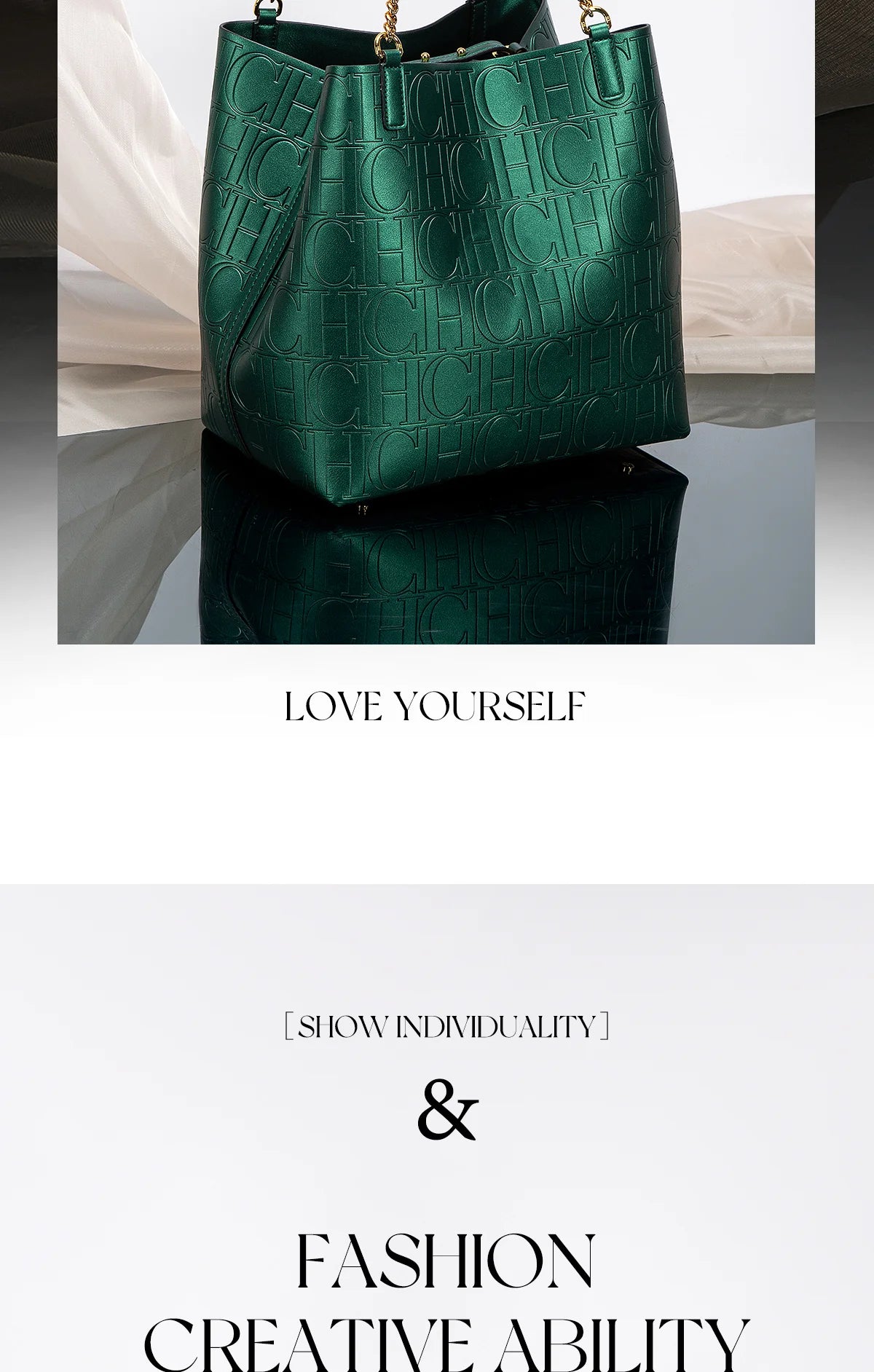 CH Ladies Tote Bag Versatile Superior Sense of Solid Colour Women's Large-capacity Tote Bag Simple Style Daily Fashion Style