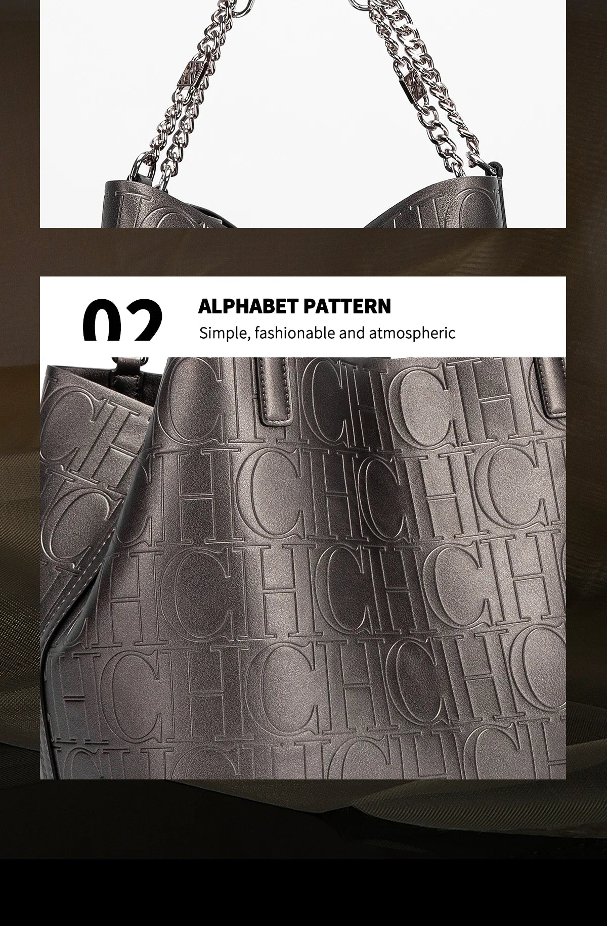 CH Ladies Tote Bag Versatile Superior Sense of Solid Colour Women's Large-capacity Tote Bag Simple Style Daily Fashion Style