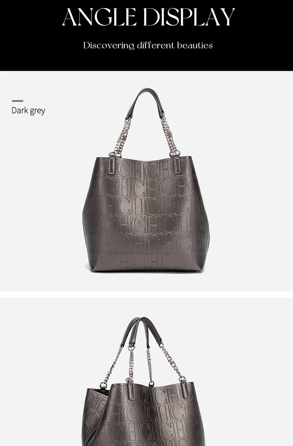 CH Ladies Tote Bag Versatile Superior Sense of Solid Colour Women's Large-capacity Tote Bag Simple Style Daily Fashion Style