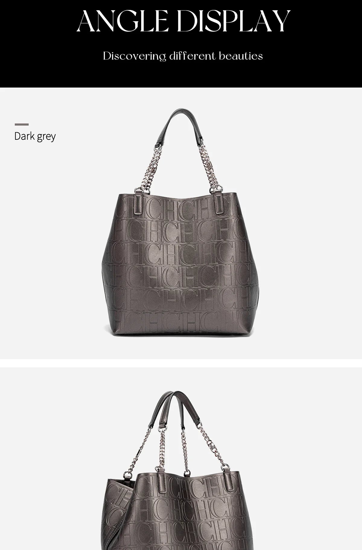 CH Ladies Tote Bag Versatile Superior Sense of Solid Colour Women's Large-capacity Tote Bag Simple Style Daily Fashion Style