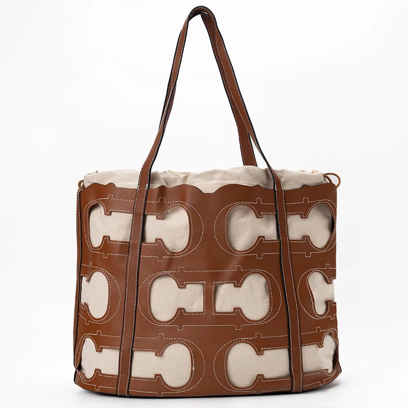 CH Women's Hollow Out Design Handbag Fashion Elegant Popular Pattern Design Brand High Quality Creative Unique Ladies Bags