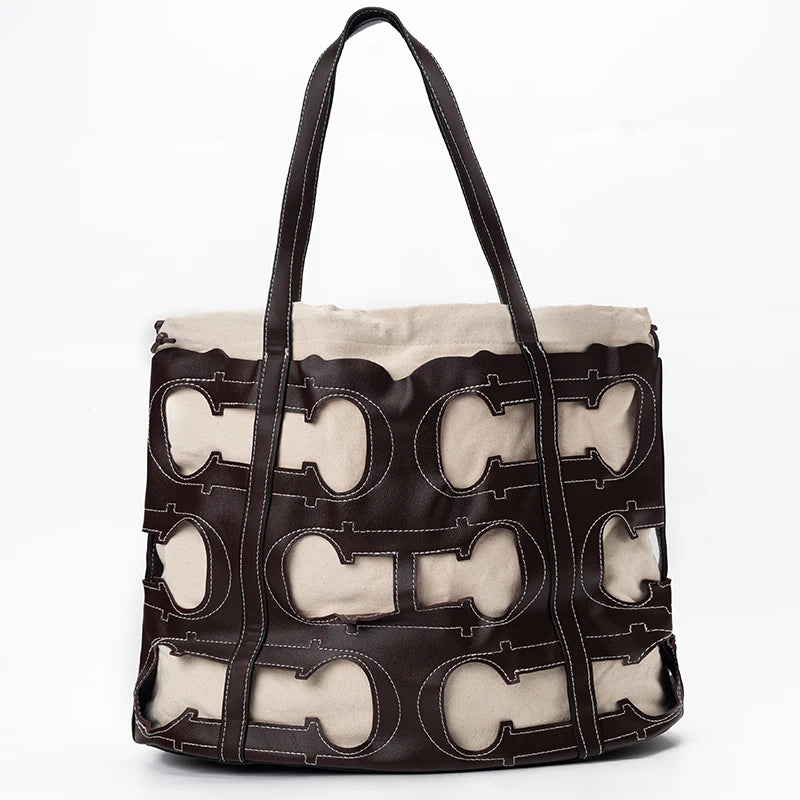 CH Women's Hollow Out Design Handbag Fashion Elegant Popular Pattern Design Brand High Quality Creative Unique Ladies Bags