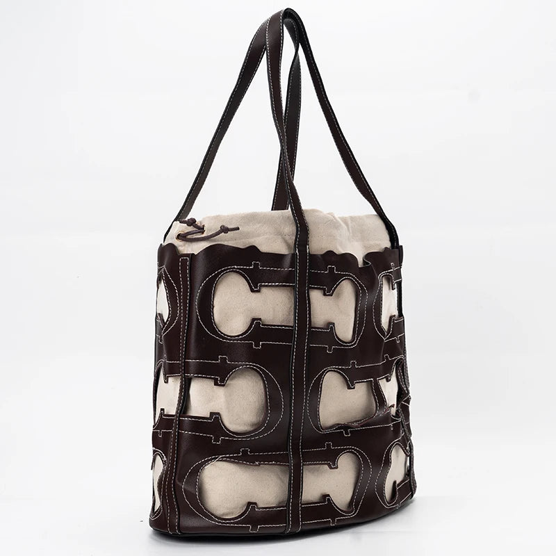 CH Women's Hollow Out Design Handbag Fashion Elegant Popular Pattern Design Brand High Quality Creative Unique Ladies Bags