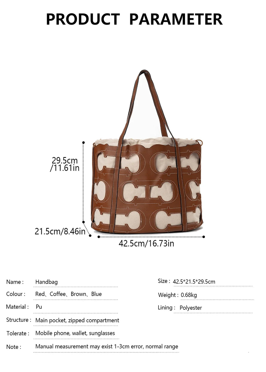 CH Women's Hollow Out Design Handbag Fashion Elegant Popular Pattern Design Brand High Quality Creative Unique Ladies Bags