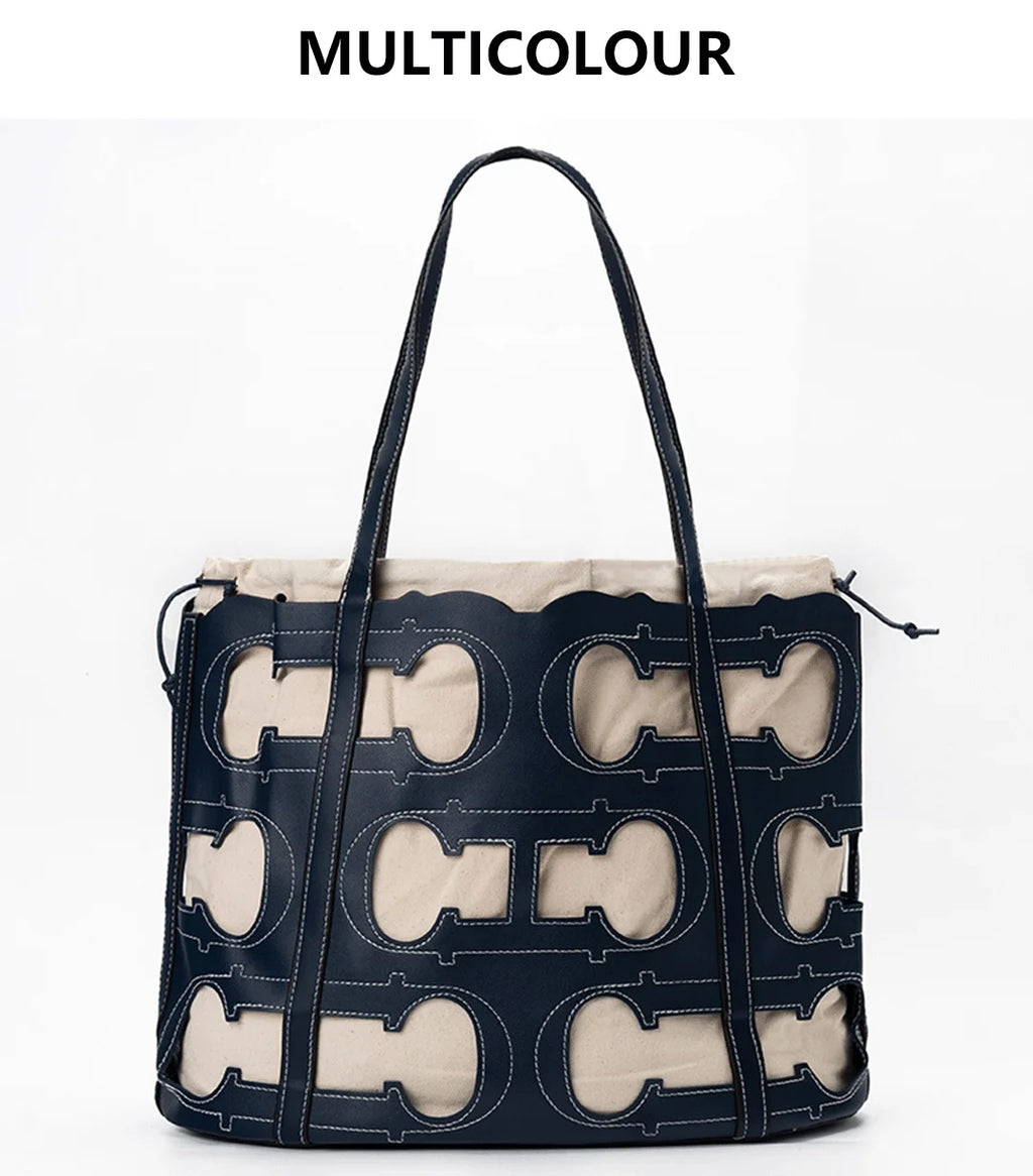 CH Women's Hollow Out Design Handbag Fashion Elegant Popular Pattern Design Brand High Quality Creative Unique Ladies Bags