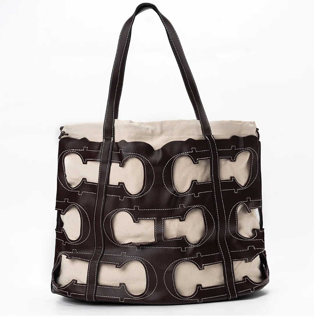 CH Women's Hollow Out Design Handbag Fashion Elegant Popular Pattern Design Brand High Quality Creative Unique Ladies Bags