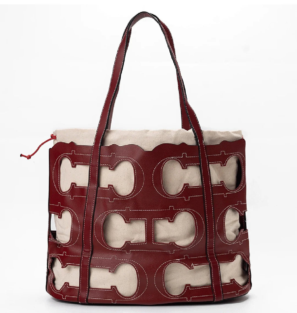 CH Women's Hollow Out Design Handbag Fashion Elegant Popular Pattern Design Brand High Quality Creative Unique Ladies Bags
