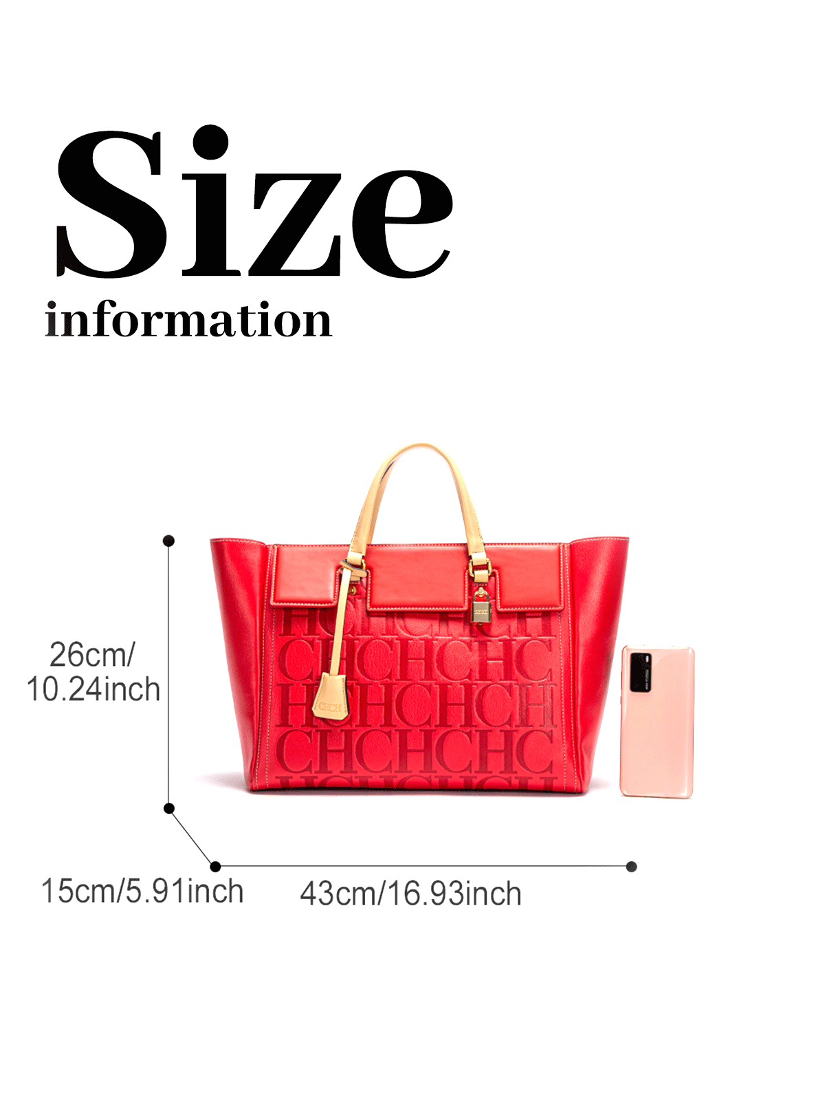 CH Fashion Alphabet Printing Design Ladies Shoulder Bag Temperament Versatile Ladies Large Tote Bag Premium Sense Daily Commuter