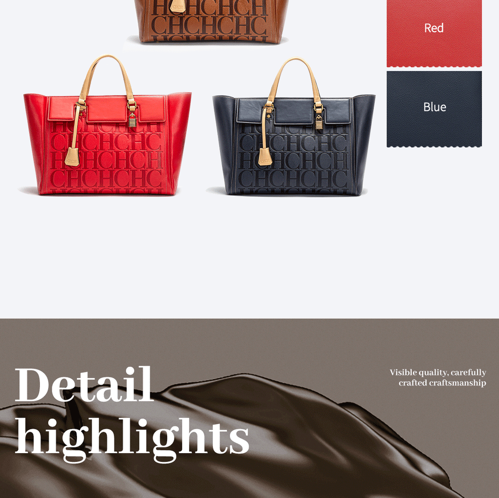CH Fashion Alphabet Printing Design Ladies Shoulder Bag Temperament Versatile Ladies Large Tote Bag Premium Sense Daily Commuter