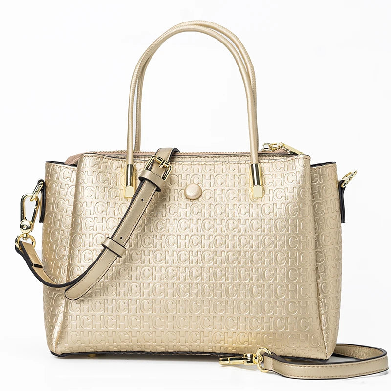 CH High Quality Metal Connection Brand Monogram Print Fashion Women's Tote Bag Large Capacity Commuter Versatile Tote Bag