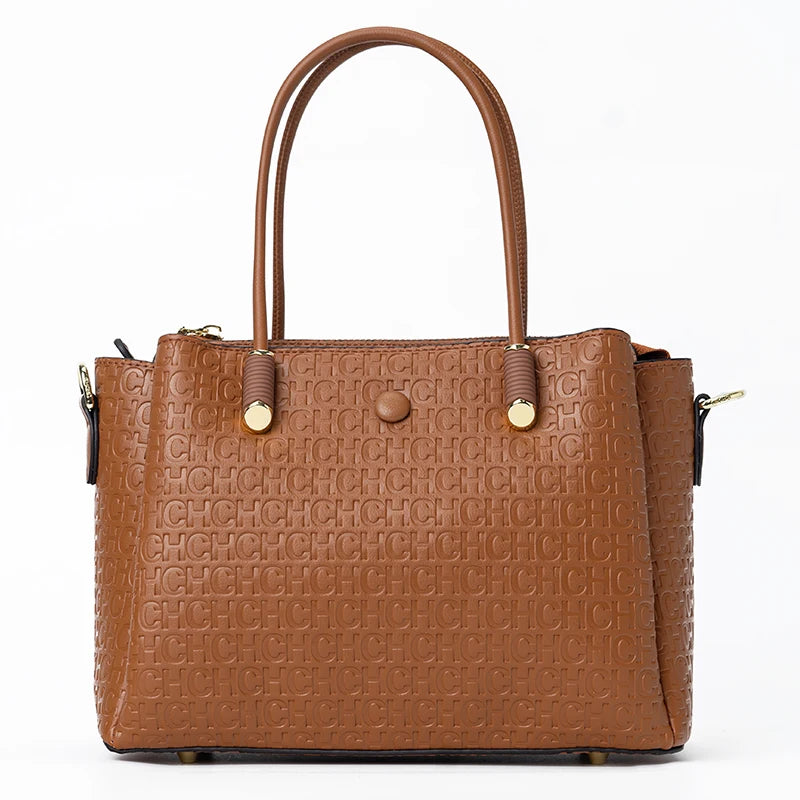 CH High Quality Metal Connection Brand Monogram Print Fashion Women's Tote Bag Large Capacity Commuter Versatile Tote Bag