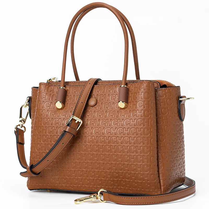 CH High Quality Metal Connection Brand Monogram Print Fashion Women's Tote Bag Large Capacity Commuter Versatile Tote Bag