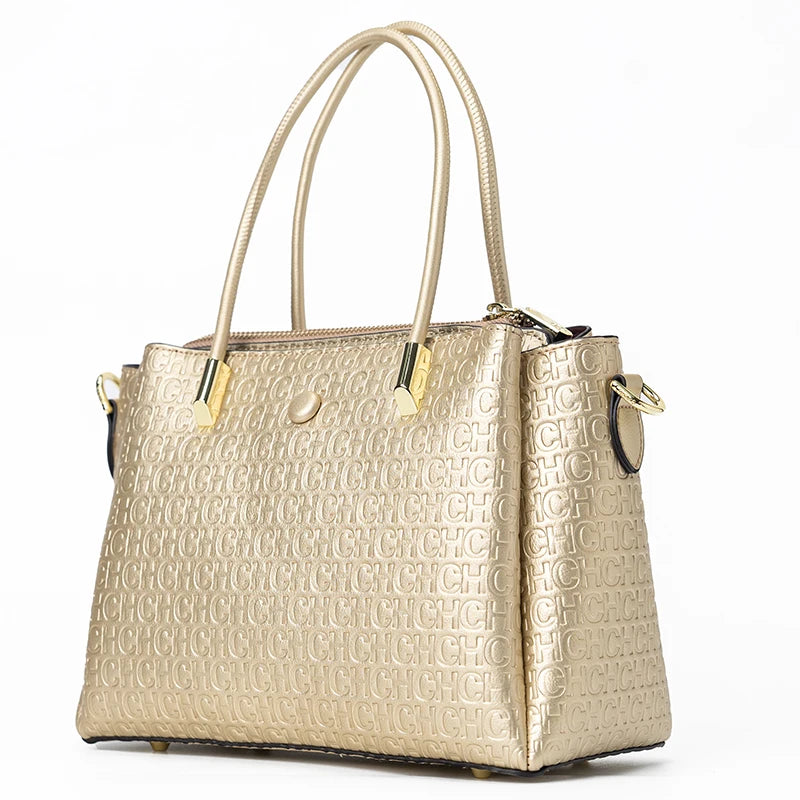 CH High Quality Metal Connection Brand Monogram Print Fashion Women's Tote Bag Large Capacity Commuter Versatile Tote Bag