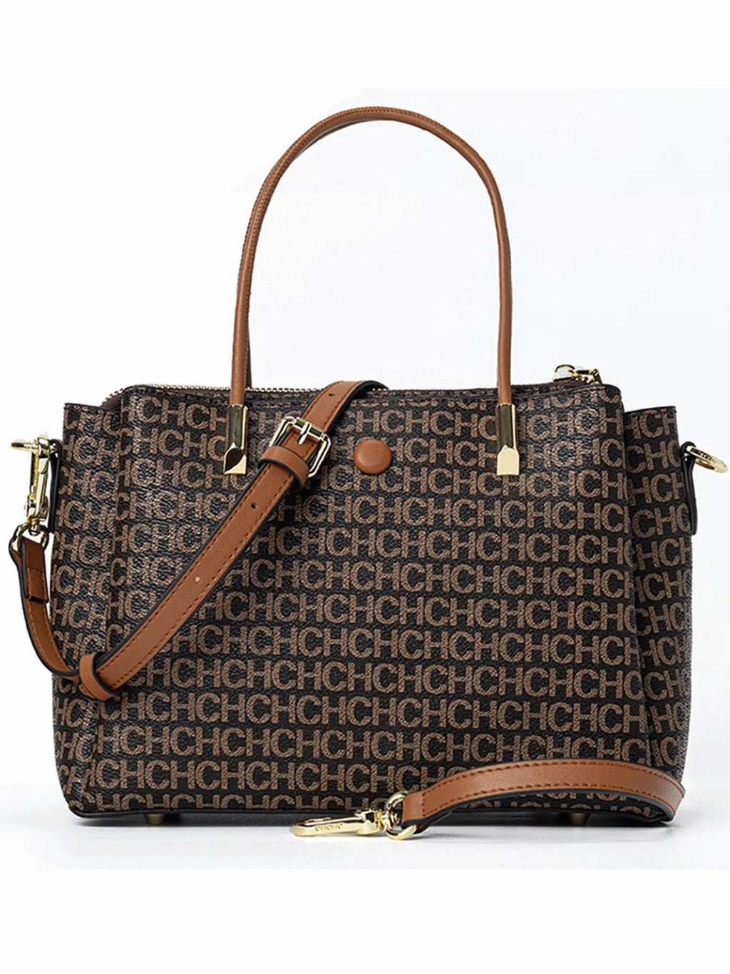 CH High Quality Metal Connection Brand Monogram Print Fashion Women's Tote Bag Large Capacity Commuter Versatile Tote Bag