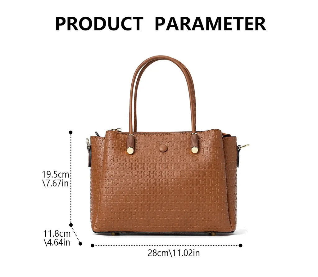 CH High Quality Metal Connection Brand Monogram Print Fashion Women's Tote Bag Large Capacity Commuter Versatile Tote Bag