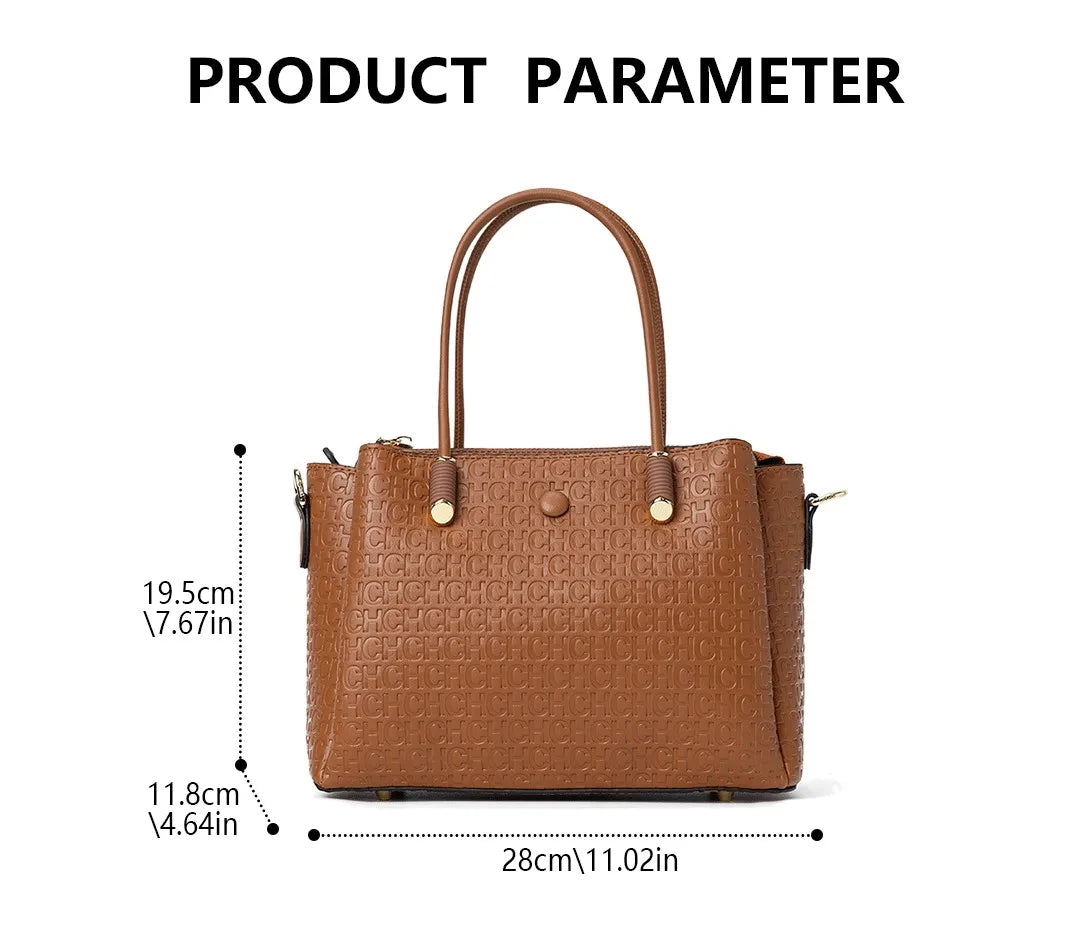 CH High Quality Metal Connection Brand Monogram Print Fashion Women's Tote Bag Large Capacity Commuter Versatile Tote Bag