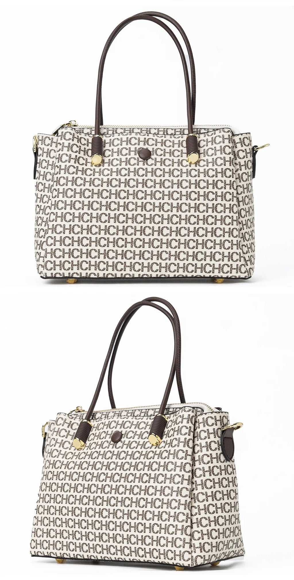 CH High Quality Metal Connection Brand Monogram Print Fashion Women's Tote Bag Large Capacity Commuter Versatile Tote Bag