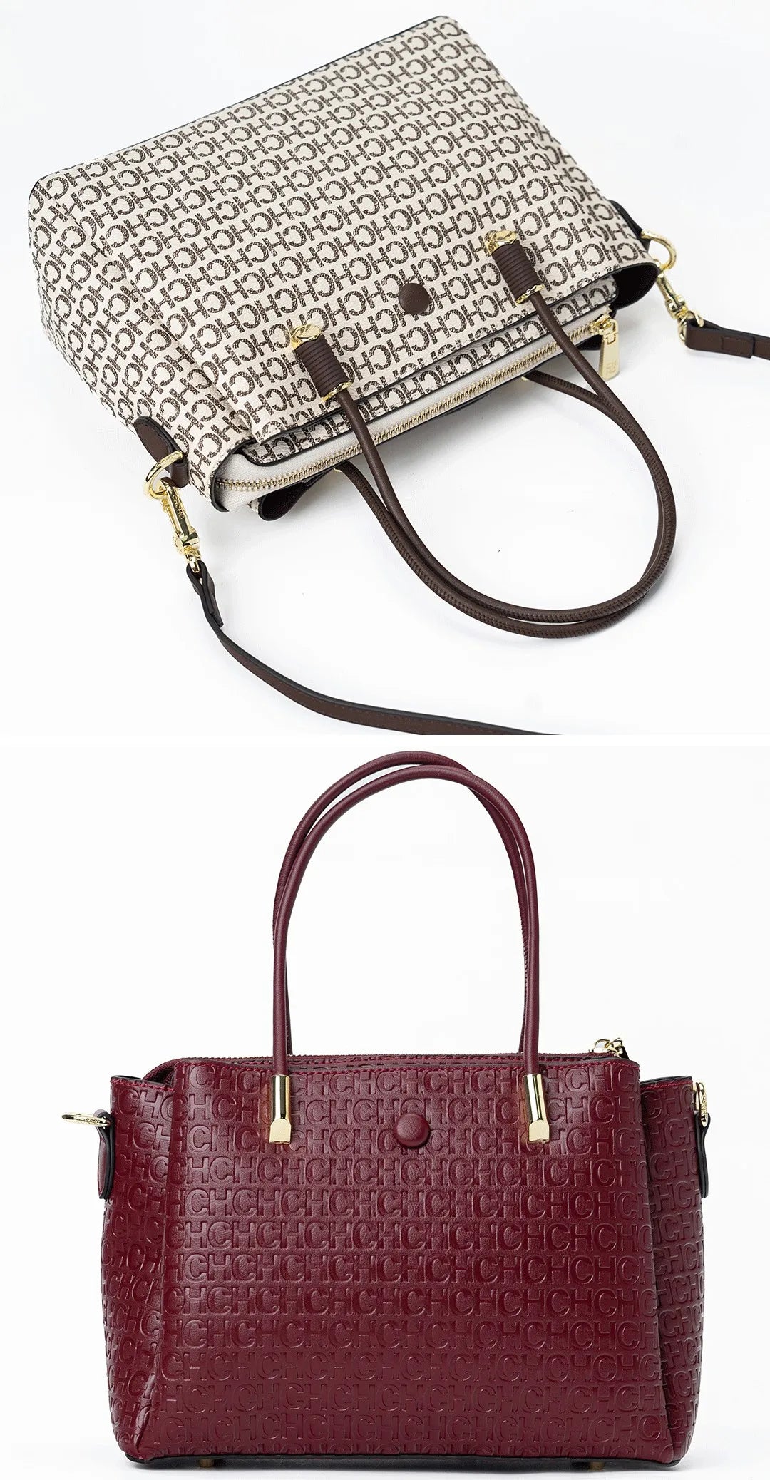 CH High Quality Metal Connection Brand Monogram Print Fashion Women's Tote Bag Large Capacity Commuter Versatile Tote Bag