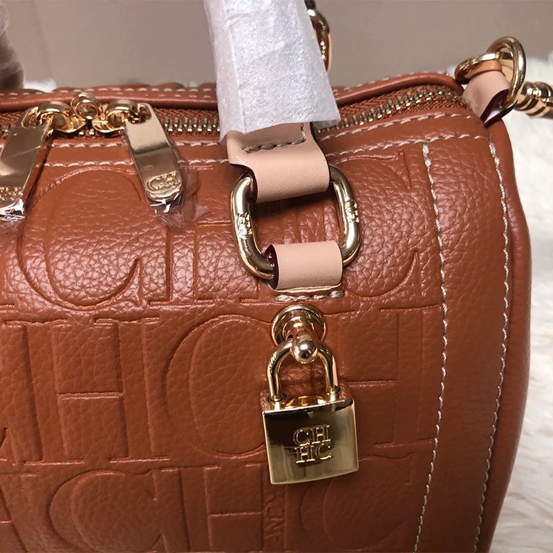 CH High Quality PU Material Multifunctional Tote Bag Zipper Lock Fashion Design Large Capacity Printed Commuter Tote Bag